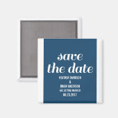 Charm Save the Date Magnet, Dunkelblau Magnet (Vorderseite/Rückseite)