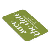 Charm Save the Date Magnet, Olive Green Magnet (Rechte Seite)
