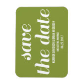 Charm Save the Date Magnet, Olive Green Magnet (Vertikal)
