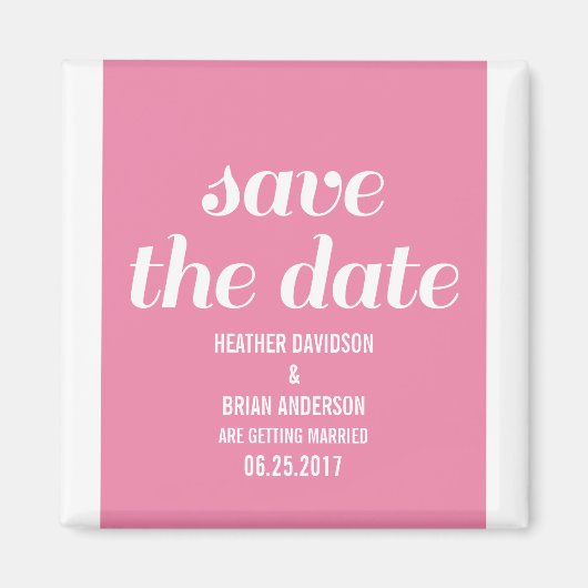Charm Save the Date Magnet, Pink Magnet (Vorne)