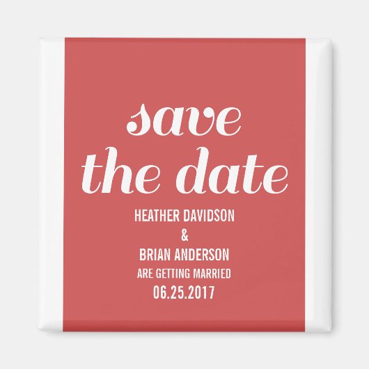 Charm Save the Date Magnet, Red Magnet (Vorne)