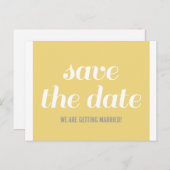 Charm Save the Date Postkarte, gelb Ankündigungspostkarte (Vorne/Hinten)
