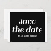 Charm Save the Date Postkarte, schwarz Ankündigungspostkarte (Vorne/Hinten)