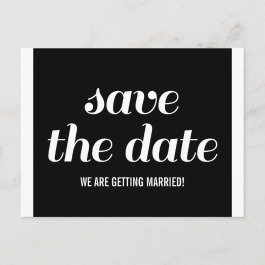 Charm Save the Date Postkarte, schwarz Ankündigungspostkarte (Vorderseite)