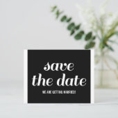 Charm Save the Date Postkarte, schwarz Ankündigungspostkarte (Stehend Vorderseite)