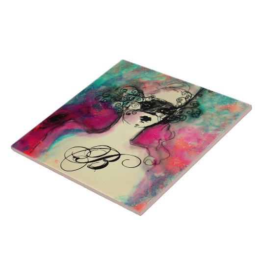 CHARM Schönheit mit Maskenmonogramm Fliese (Seite)