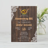 Charm Sonnenblumen String Lights Housewarming Part Einladung (Stehend Vorderseite)