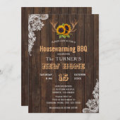 Charm Sonnenblumen String Lights Housewarming Part Einladung (Vorne/Hinten)