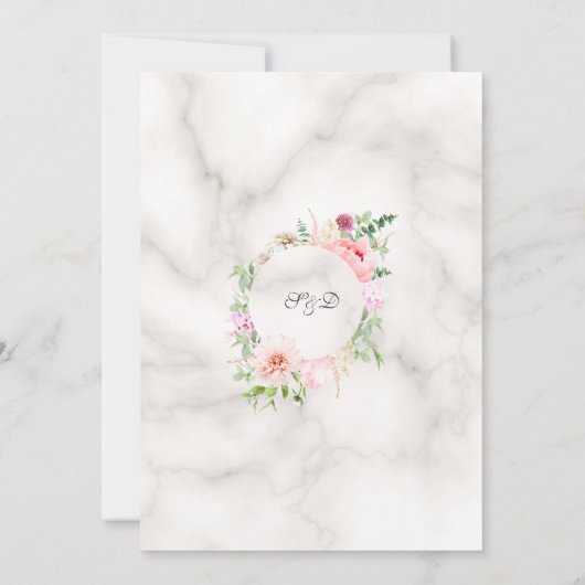 Charm Spring Garden Blumen Probe Abendessen Einladung (Rückseite)