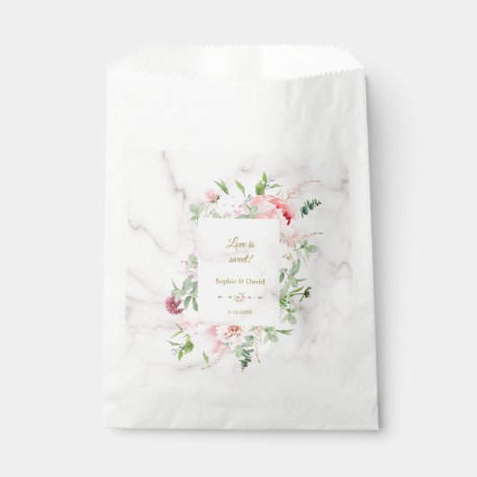 Charm Spring Watercolor Peonies Bloom Wedding Geschenktütchen (Vorderseite)