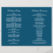 Charm Sunflowers Blue Floral Wedding Program Flyer (Hinten)