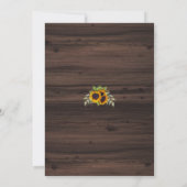 Charm Sunflowers Geometric Wood Probe Dinner Einladung (Rückseite)