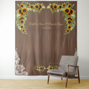 Charm Sunflowers Hochzeitshaus Foto Booth Wandteppich