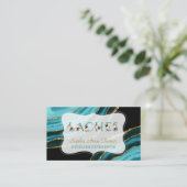 Charm Turquoise Agate Gold Floral Letter Laches Visitenkarte (Stehend Vorderseite)