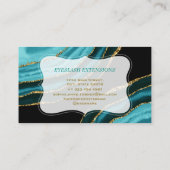 Charm Turquoise Agate Gold Floral Letter Laches Visitenkarte (Rückseite)