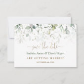 Charm Watercolor Airy Greenerity Gold Wedding Save The Date (Vorderseite)