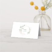 Charm Watercolor Airy Greenery Tischnummer Platzkarte (Rückseite)
