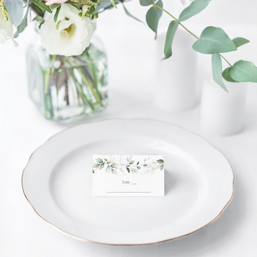 Charm Watercolor Airy Greenery Tischnummer Platzkarte
