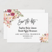 Charm Watercolor Blush Pink Save the Date (Vorne/Hinten)