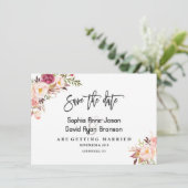 Charm Watercolor Blush Pink Save the Date (Stehend Vorderseite)