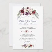 Charm Watercolor Burgundy Blush Blume Hochzeit Einladung (Vorderseite)