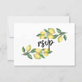Charm Watercolor Lemon Tropical Wedding RSVP