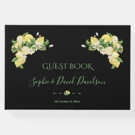 Charm Watercolor Lemon Tropische Hochzeit Gästebuch