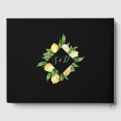 Charm Watercolor Lemon Tropische Hochzeit Gästebuch (Rückseite)
