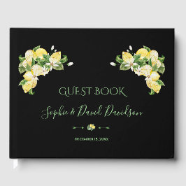 Charm Watercolor Lemon Tropische Hochzeit Gästebuch