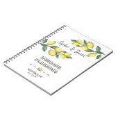 Charm Watercolor Lemon Tropischer Hochzeitsplaner Notizblock (Linke Seite)