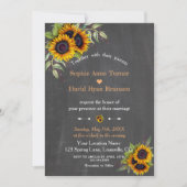 Charm Watercolor Sonnenblumen Chalkboard Hochzeit Einladung (Vorderseite)