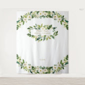 Charm Weiße Blume Brautparty Foto Messestand Wandteppich (Vorderseite)