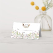 Charm White Blume Antlers Hochzeit Tischnummer Platzkarte (Rückseite)