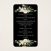 Charm White Blume Black Foto Beerdigung Gebet (Rückseite)