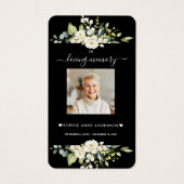Charm White Blume Black Foto Beerdigung Gebet (Vorderseite)