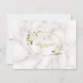 Charm White Blume Gold Cross Foto Christine Dankeskarte (Rückseite)