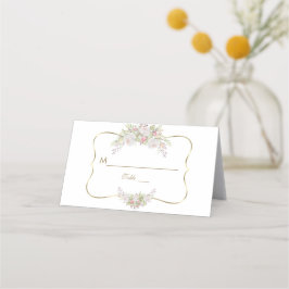 Charm White Blume Gold Wedding Tischnummer Platzkarte