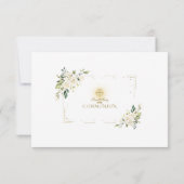 Charm White Blume Golden Frame Heilige Kommune Dankeskarte (Rückseite)
