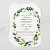 Charm White Blume Invitación de Baby Dusche Einladung (Vorne/Hinten)