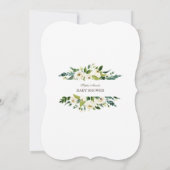 Charm White Blume Invitación de Baby Dusche Einladung (Rückseite)