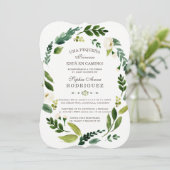 Charm White Blume Invitación de Baby Dusche Einladung (Stehend Vorderseite)