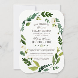 Charm White Blume Invitación de Baby Dusche Einladung