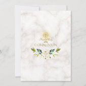 Charm White Blume Marmor Gold Heilige Kommune Einladung (Rückseite)