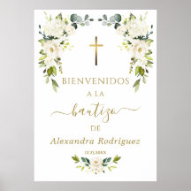 Charm White Blume Willkommen Spanisches Taufzeiche