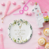 Charm White Cream Blume ist er Gold Oster Rised Pappteller (Party)