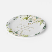 Charm White Cream Blume ist er Gold Oster Rised Pappteller (Schrägansicht)