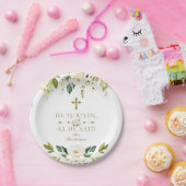 Charm White Cream Blume ist er Gold Oster Rised Pappteller (Party)