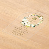 Charm White Cream Floral First Heilige Kommune Acryleinladungen (Ablage )