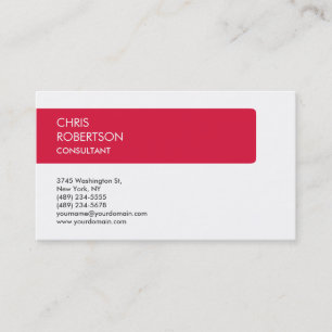 Charm White Crimson Red Attractive Business Card Visitenkarte