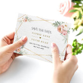 Charm White Dusty Rose Blume Gold Wedding Save The Date